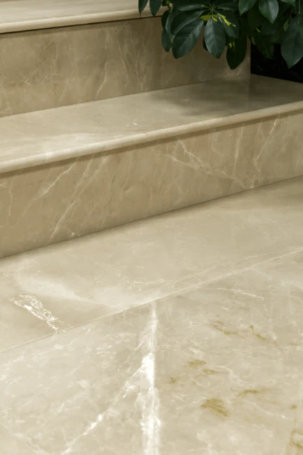 Stopień Marmurowy Crema Marfil New Polerowany | 135x33x2 cm