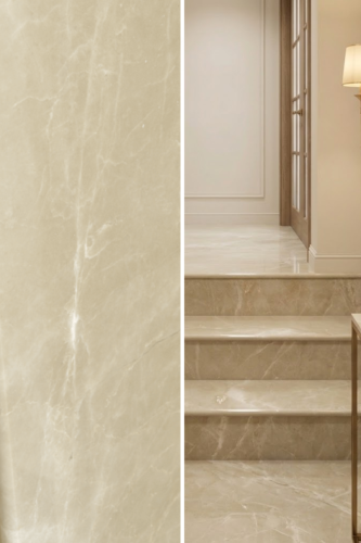 Stopień Marmurowy Crema Marfil New Polerowany | 135x33x2 cm