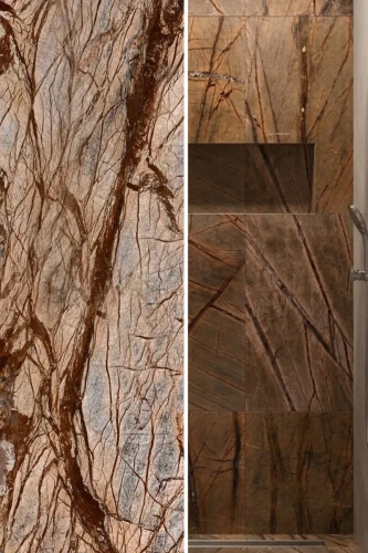 Płytka Marmurowa Rain Forest Brown Szczotkowany | 61x30,5x1,2 cm