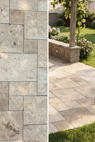 Trawertyn Ivory Classic Mix Bębnowany 3 cm | Komplet Rzymski 0,74 m2