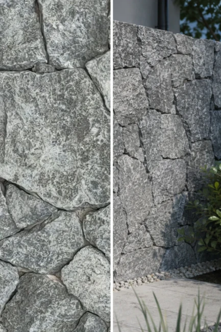 Marmur Black Kamień nieregularny na ścianę 2–4 cm | Dzikówka Rockface