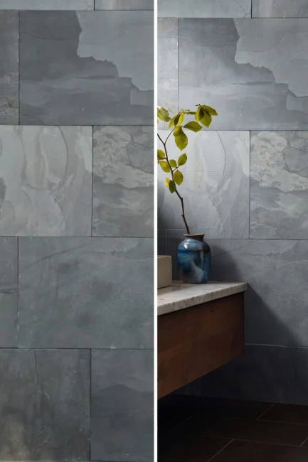Kamień elewacyjny-dekoracyjny Black Slate Naturalny | 30x90x1,2 cm