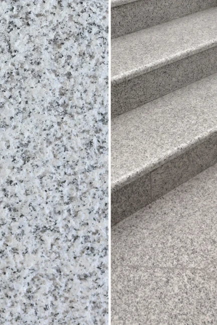 Stopnica Granitowa G603 Szara Płomieniowana 2 Krawędzie | 150x33x3 cm
