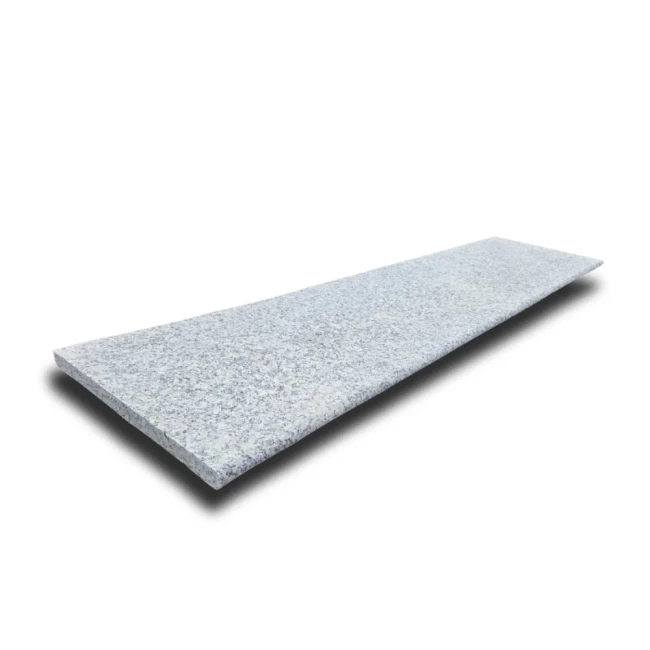 Stopnica Granitowa G602 Szara Płomieniowana 2 Krawędzie | 150x33x3 cm