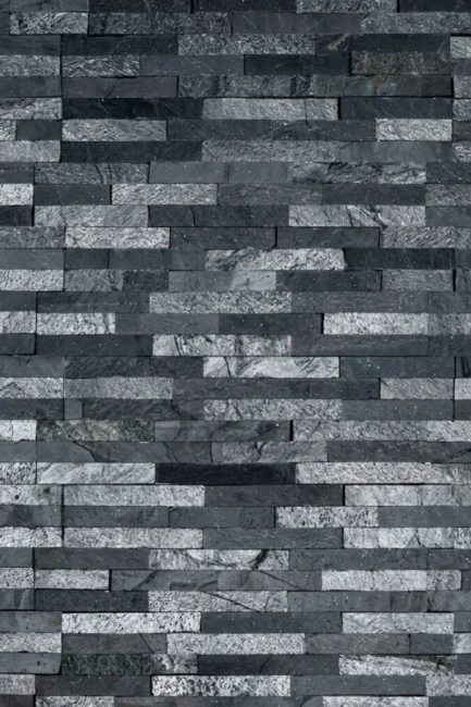 Panel Kamienny Mix Silver Shine &amp; Black Slate (z) Naturalny | 60x15x1-2 cm
