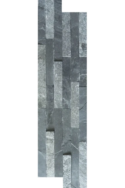Panel Kamienny Mix Silver Shine &amp; Black Slate (z) Naturalny | 60x15x1-2 cm