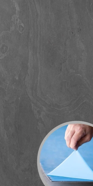 Fornir samoprzylepny 3D Black Slate | 30x60x0,2 cm