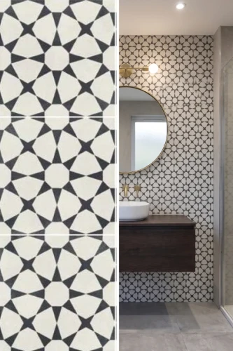 Płytka Gresowa Harmony Cuban White Star | 22,3x22,3 cm