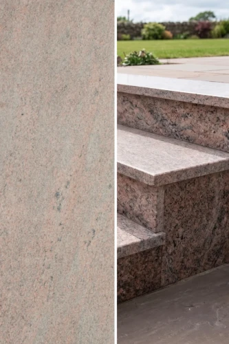 Stopień Granitowy Multicolor Red Płomieniowany | 150x33x3 cm