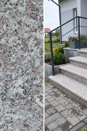 Stopnica granitowa G664 płomieniowana Bullnose | 150x35x2 cm