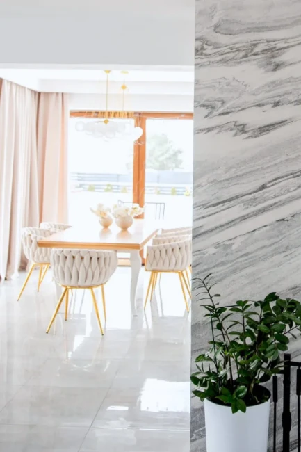 Fornir kamienny White Marble | 122x61x0,2 cm