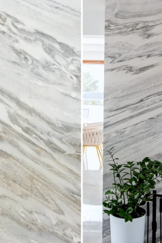 Fornir kamienny White Marble | 122x61x0,2 cm