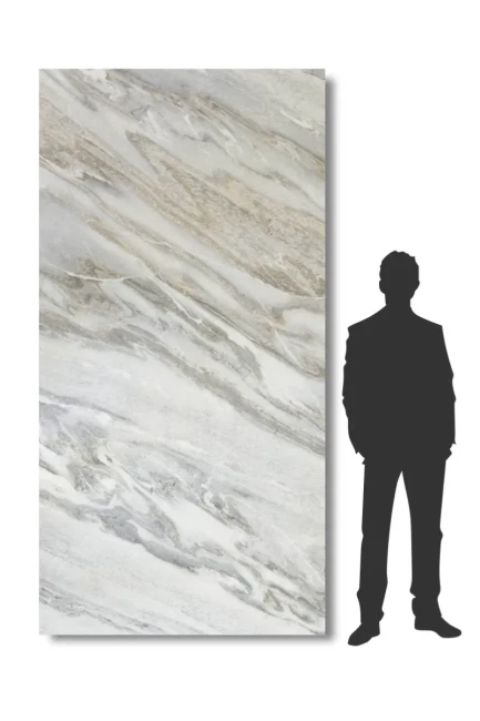 Fornir kamienny White Marble XXL | 122x305x0,2 cm
