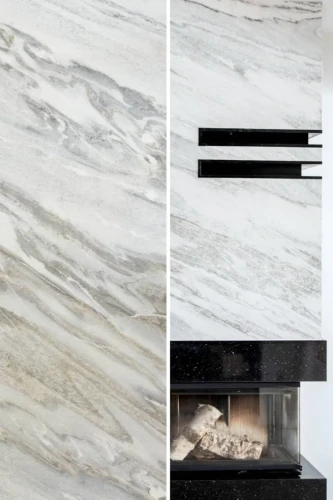 Fornir kamienny White Marble XXL | 122x305x0,2 cm