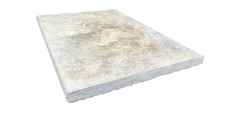 Trawertyn Silver Export Kamień Brzegowy Bullnose 40,6×61x3 cm | Obrzeże do basenu