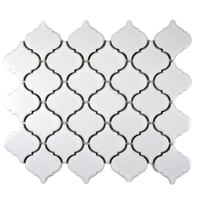 Mozaika ceramiczna Biała Arabeska Matowa | 29,3×24,5×0,6 cm