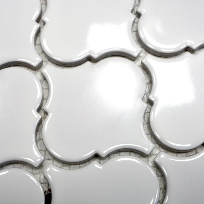 Mozaika ceramiczna Biała Arabeska Polerowana | 29,3×24,5×0,6 cm