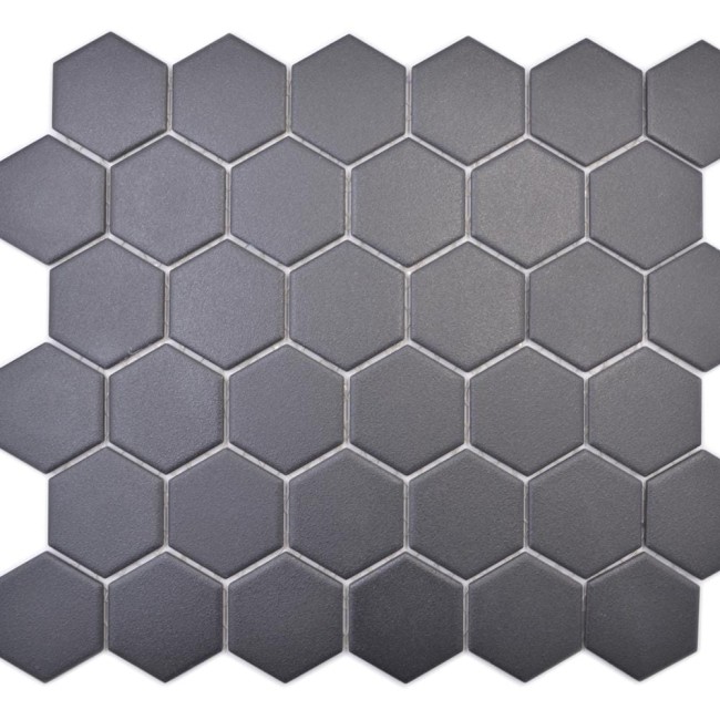 Mozaika ceramiczna Czarna Hexagon Matowa | 32,5×28,1x0,6 cm