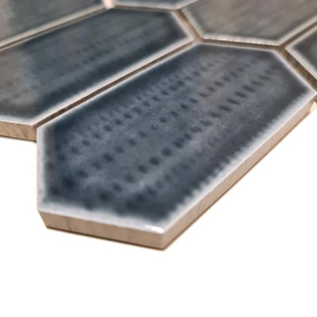 Mozaika ceramiczna Czarna Hexagon Polerowana | 25,3x29,3x0,75 cm