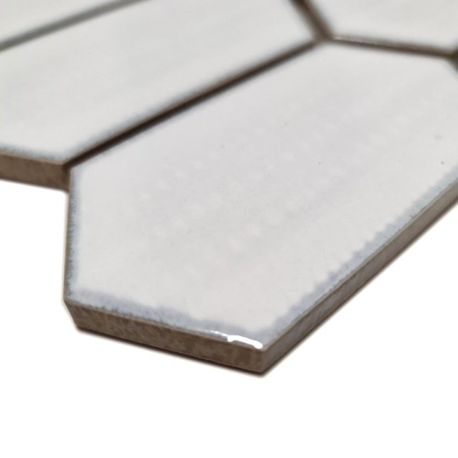 Mozaika ceramiczna Biała Hexagon Polerowana | 25,3x29,3x0,75 cm