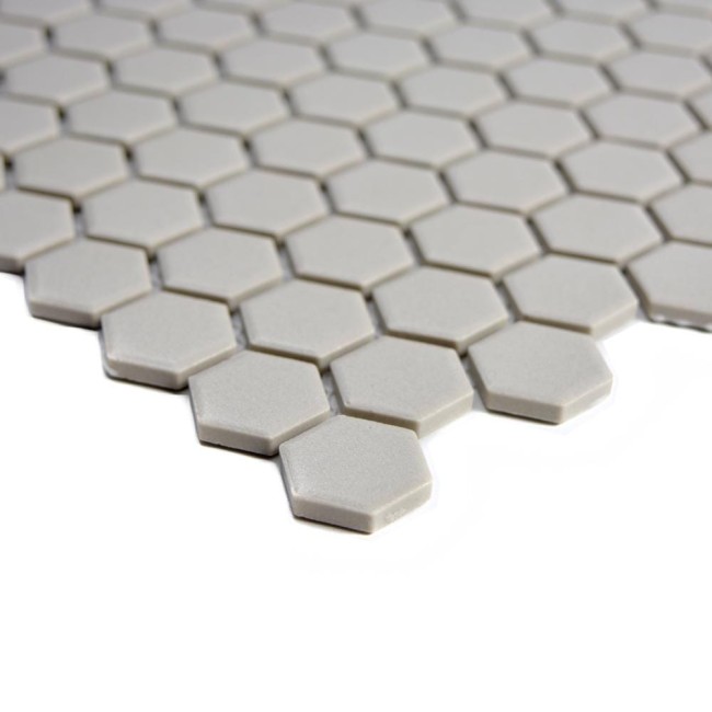 Mozaika gresowa Jasny Szary Hexagon Matowa | 26x30x0,5 cm