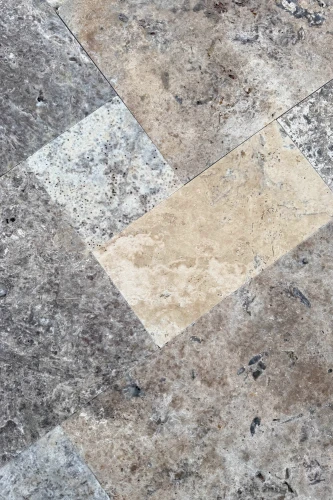 Trawertyn Silver Latte Bębnowany 1,2 cm | Komplet Rzymski 0,742 m2