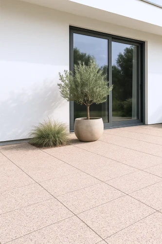 Płytka granitowa beżowo szara płomieniowana G682 40x60x2 cm