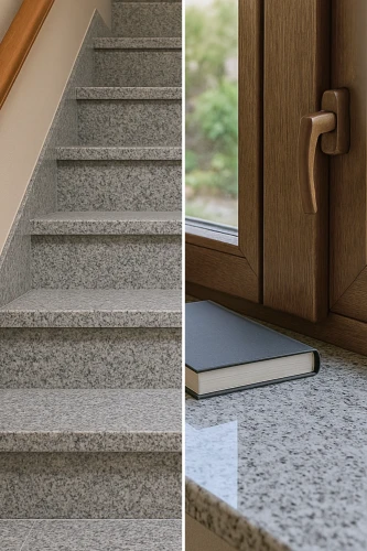 Parapet lub stopnica granitowa Bianco Sardo G602 polerowana 150x33x2 cm