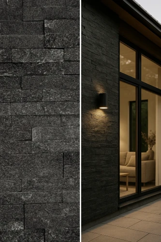 Kamień Dekoracyjny Kwarcytowy Czarny Stackstone Black 10x36 cm