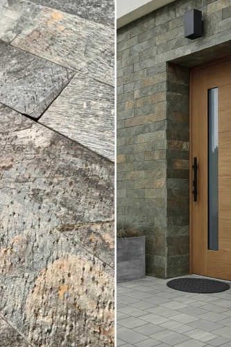 Kamień elewacyjny kwarcytowy Deoli Green Brick 10x30 cm