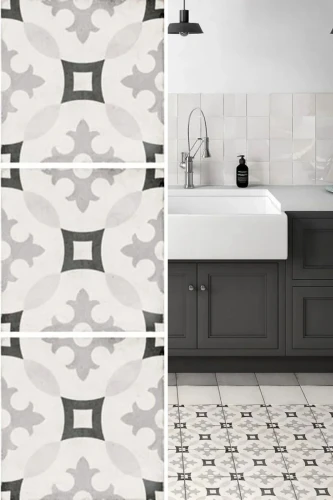 Płytka Art Nouveau Karlsplatz Grey Matowa 20x20 cm