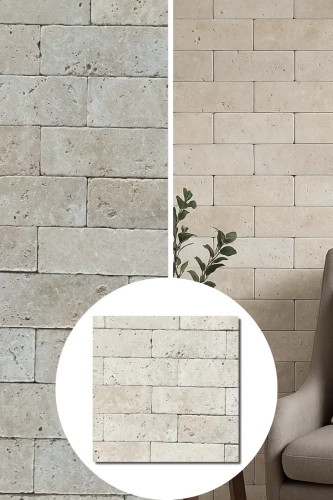 Cegiełka z Trawertynu Ivory Classic Mix 10×30×1 cm | Kamień Dekoracyjny Elewacyjny