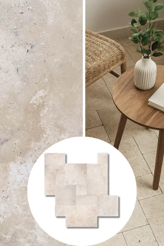 Trawertyn Ivory Classic Mix Bębnowany 1,2 cm | Komplet Rzymski 0,742 m2