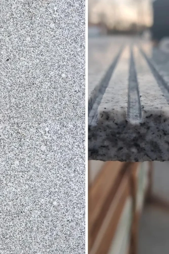 Stopnica granitowa szara polerowana ryflowana G603 150x33x2 cm