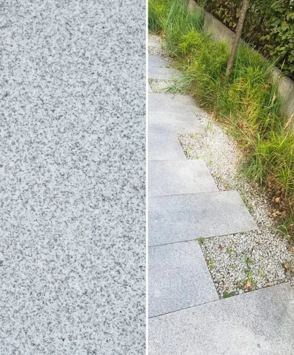 Płytka granitowa szara płomieniowana G603 New 40x60x2 cm