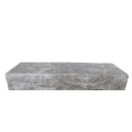 Trawertyn Blok Schodowy Silver Latte Greige Bębnowany Szlif 100x35 gr.15 cm