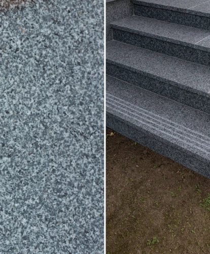 Płytka schodowa ryflowana granitowa G654 NEW poler 30,5x61x1