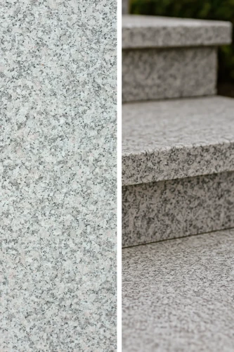 Zestaw Stopnica Płomień + Podstopień Poler Granitowy G602 150x33x2 / 150x15x2