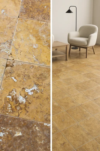 Trawertyn Yellow Szlifowany Niewypełniony Modern Tumbled 20,3×20,3x1,2 cm