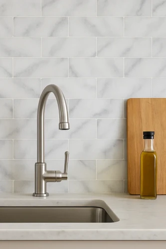 Marmur Royal White Cegiełka Satynowa 30,5×7,6×1 cm