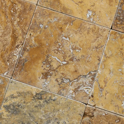 Trawertyn 12mm Yellow Bębnowany 10x10x1,2 cm