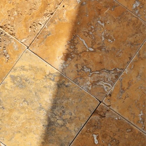 Trawertyn 12mm Yellow Bębnowany 10x10x1,2 cm