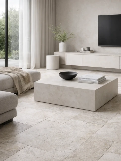 Płytki marmurowe Coffee White| Queen Beige Antykowana Bębnowana komplet = 0,742m2 | Komplet Rzymski