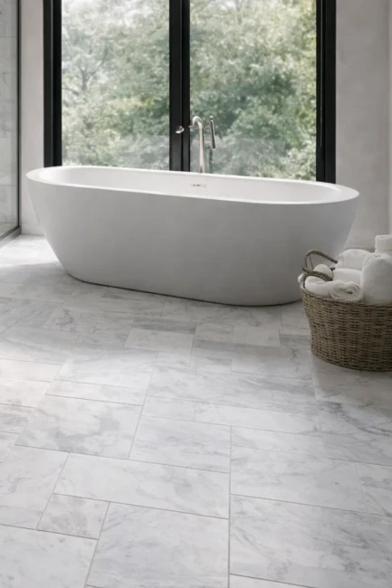 Płytka marmurowa Carrara Royal Satynowa Matowa 1,2 cm | Komplet Rzymski