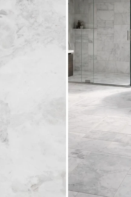 Płytka marmurowa Carrara Royal Satynowa Matowa 1,2 cm | Komplet Rzymski