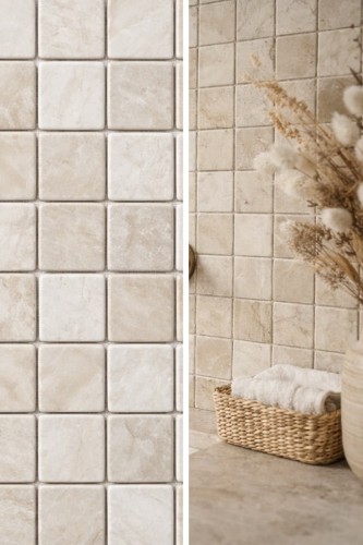 Kamień dekoracyjny Marmur Queen Beige | Coffee White Mozaika 30,5x30,5x1 cm