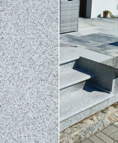 Zestaw Stopnica Granitowa Płomień G603 Bullnose 135x35x2 + Podstopnica Poler 135x15x2 cm