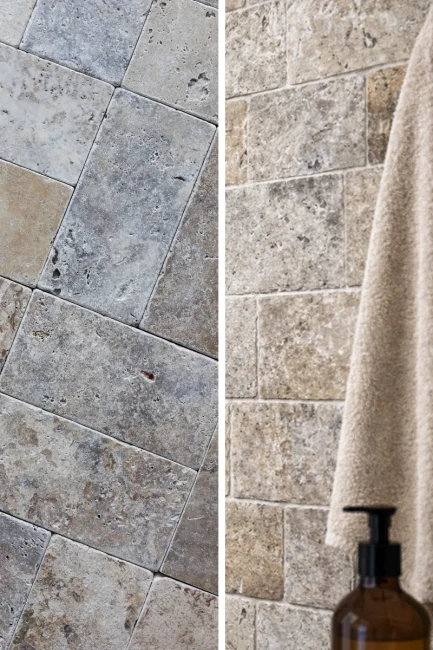 Kamień Dekoracyjny Trawertyn Ash Bębnowany 7,5×15x1 cm