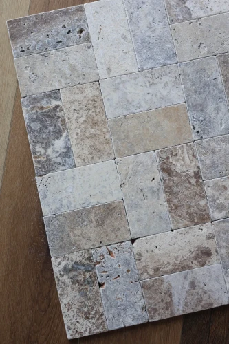 Kamień Dekoracyjny Trawertyn Ash Bębnowany 7,5×15x1 cm