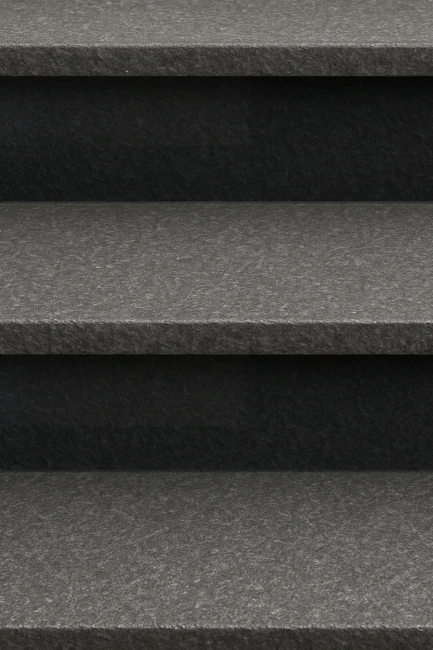 Zestaw Stopień Płomień + Podstopień Poler Bazaltowy G690 Bazalt Black150x33x2 / 150x15x2 cm